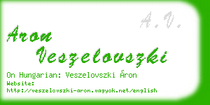 aron veszelovszki business card