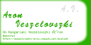 aron veszelovszki business card